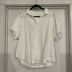 Gap | Plaid Button Up Shirt in White with Striped Detail